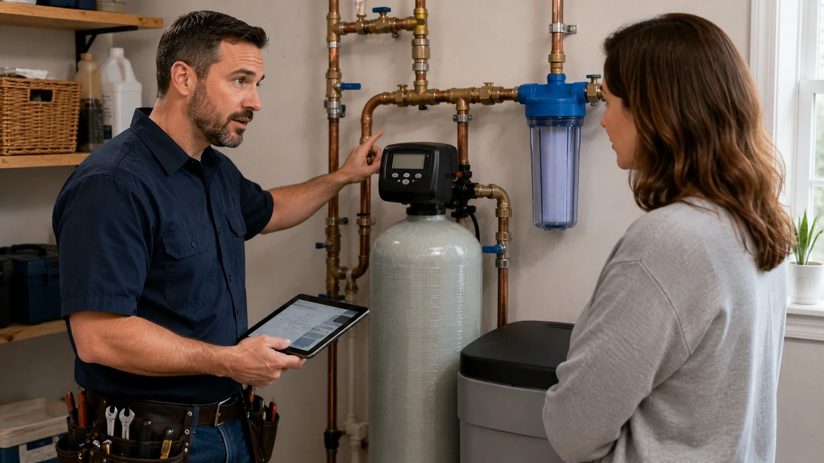 When to call a professional for water softener installation