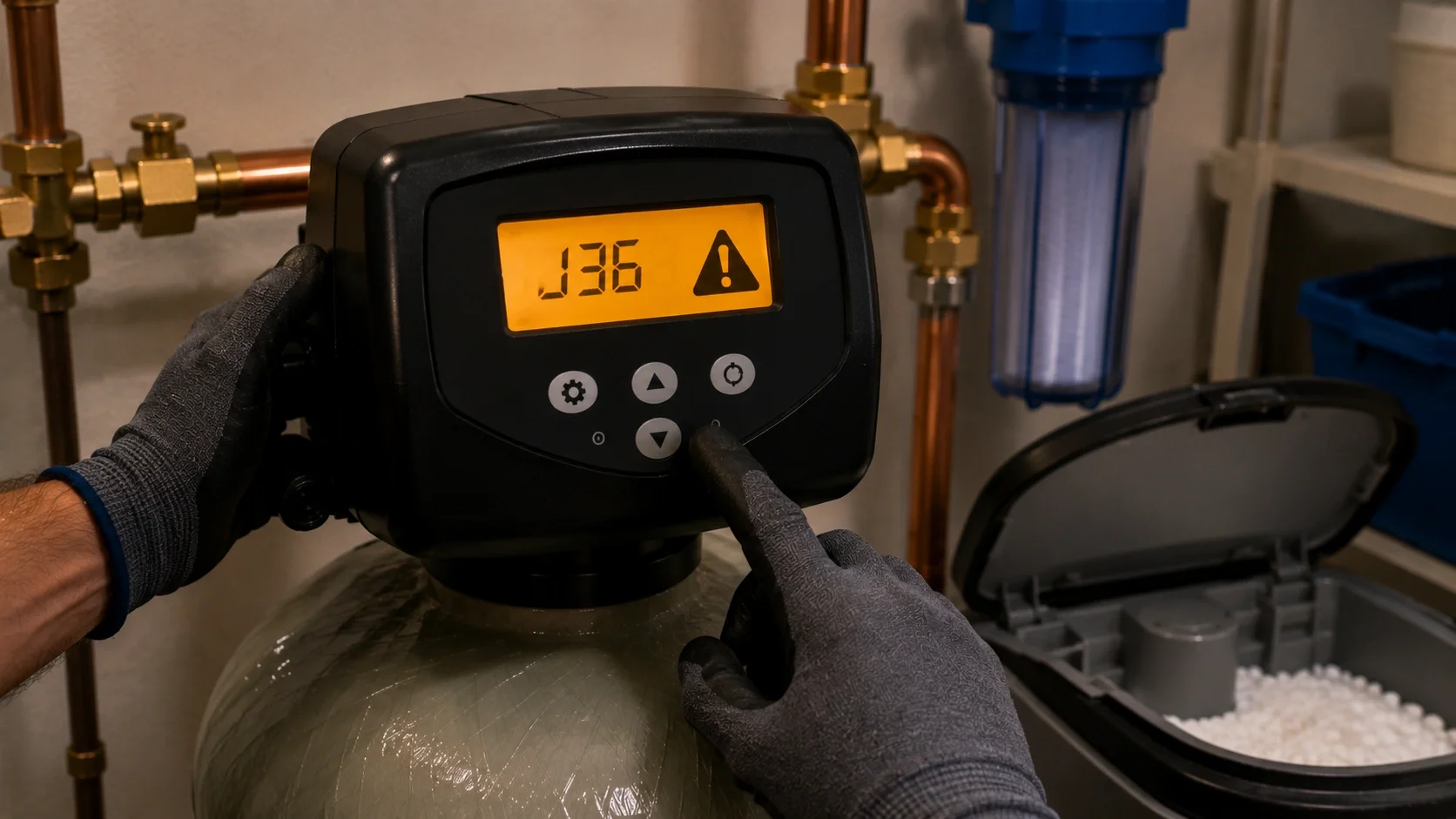 Water softener error code J36 guide
