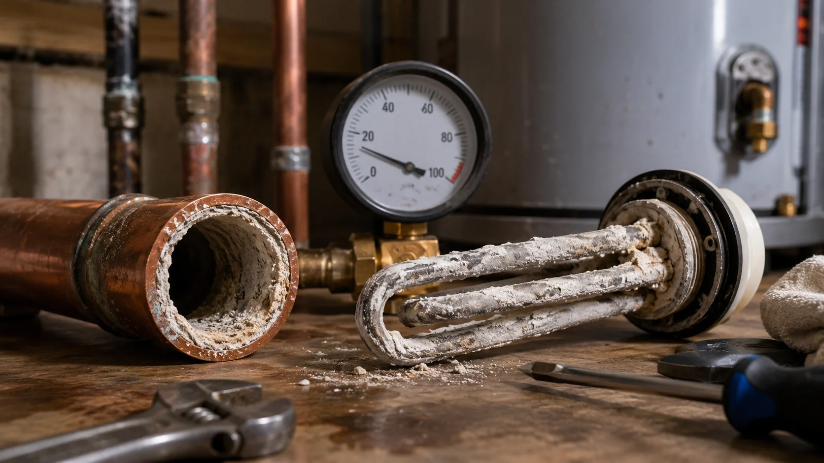 Hard water damage to plumbing and appliances