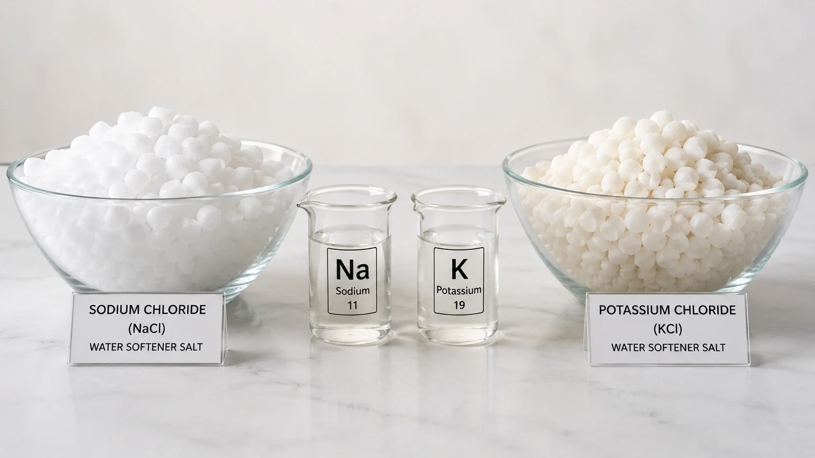 Potassium chloride vs sodium chloride for water softeners