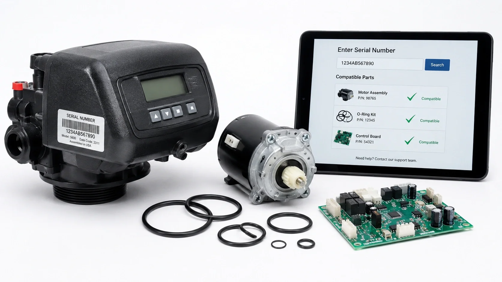 Using Culligan serial numbers for parts and service
