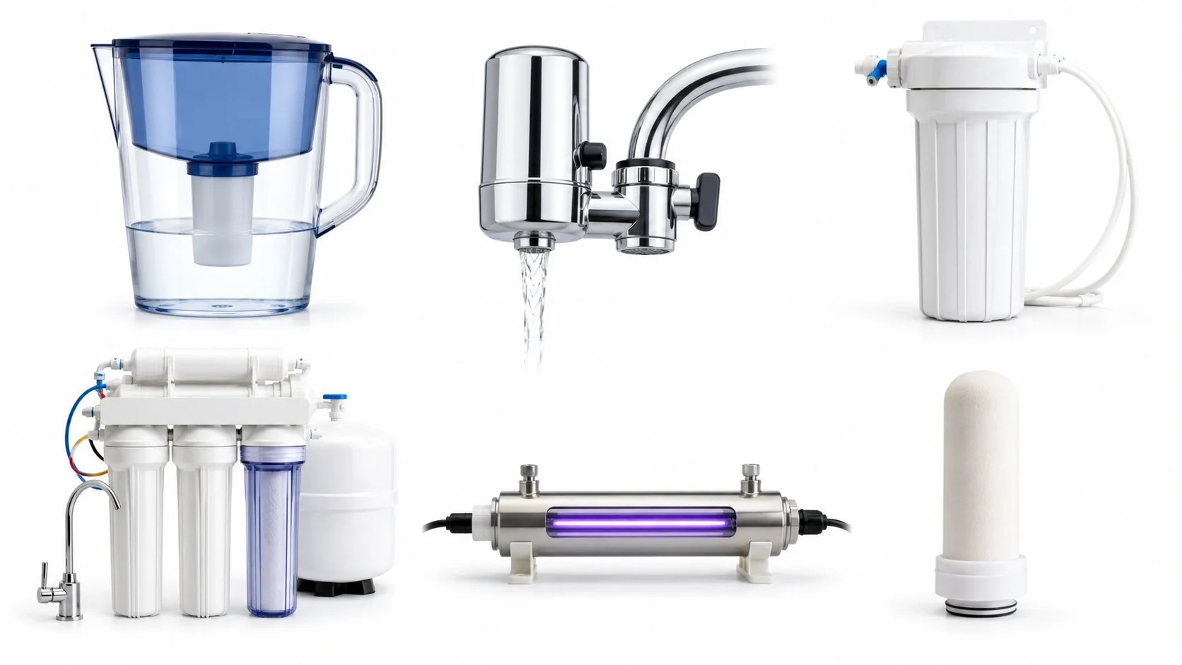 Different types of water filters comparison