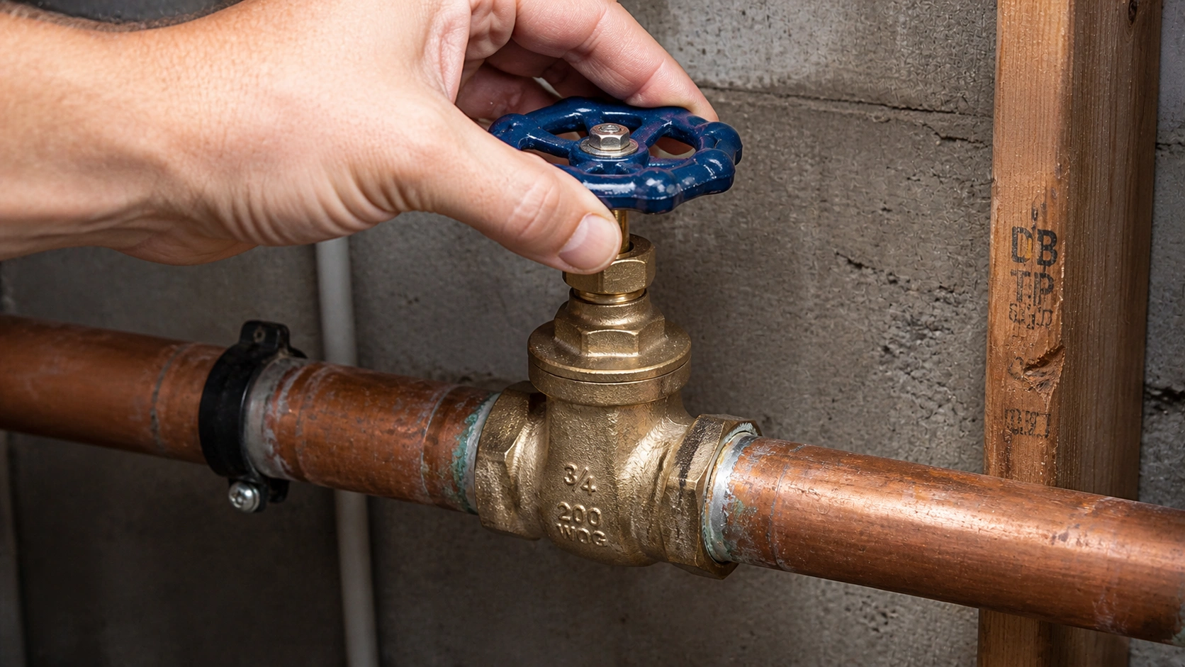 Turning off the main water supply before water softener installation