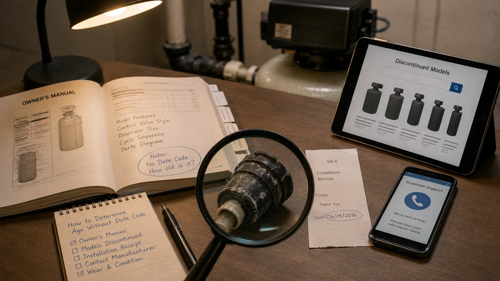 How to determine water softener age without date code