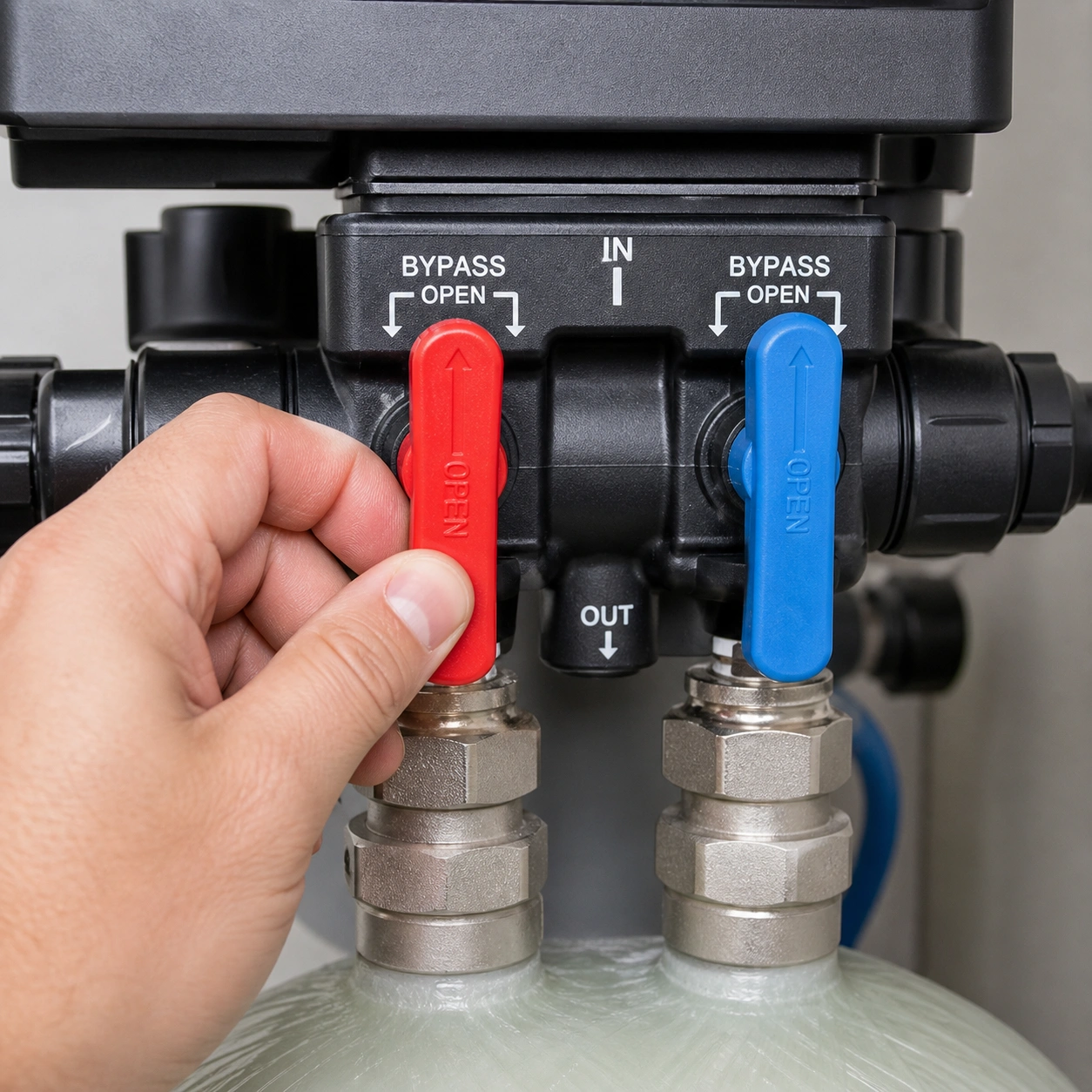 Water softener bypass valve
