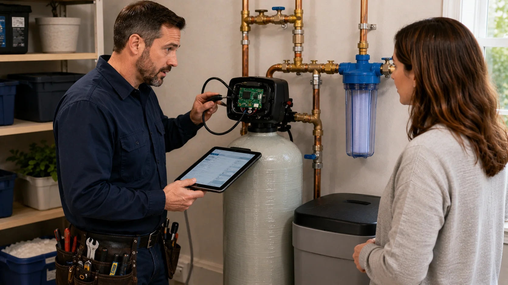 When to call a professional for water softener repair