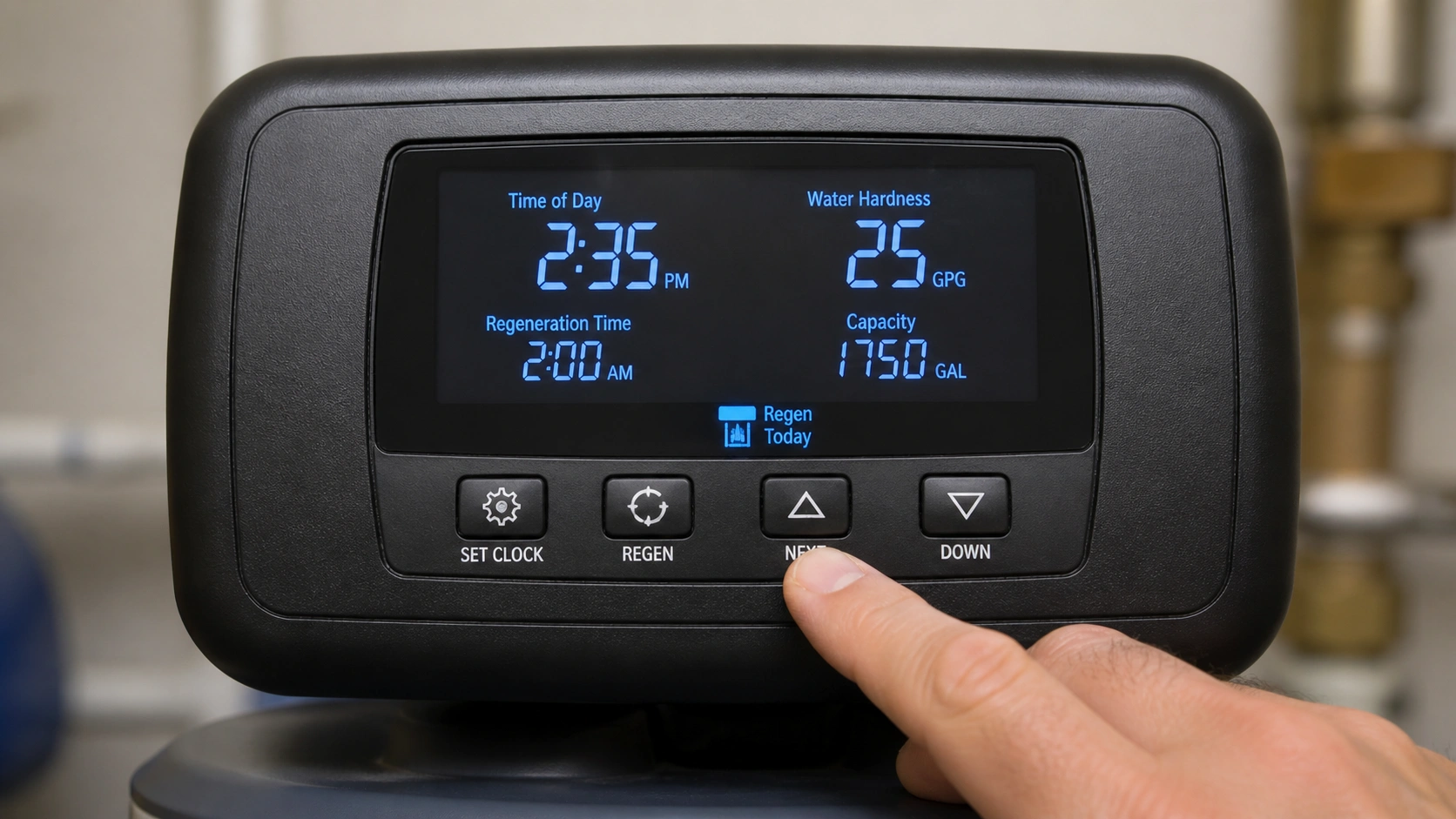 Programming water softener control panel