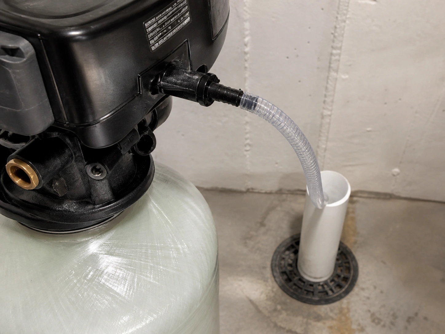Water softener drain line