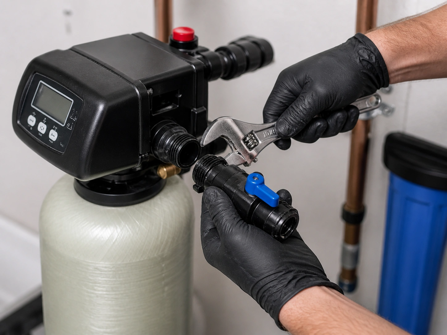 Professional water softener repair technician