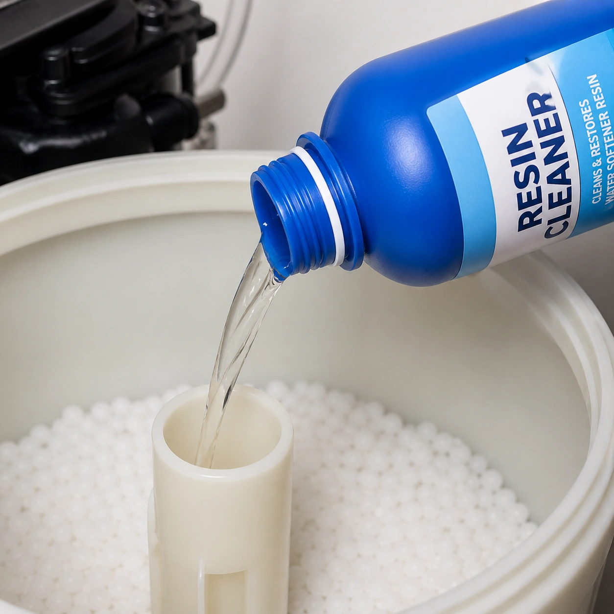 Water softener resin cleaner