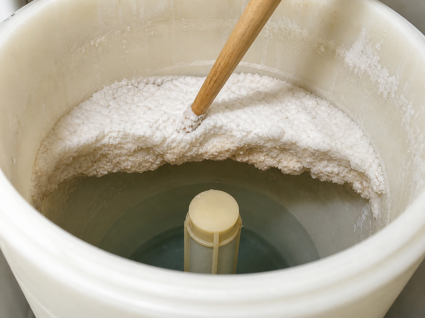 Water softener salt bridge