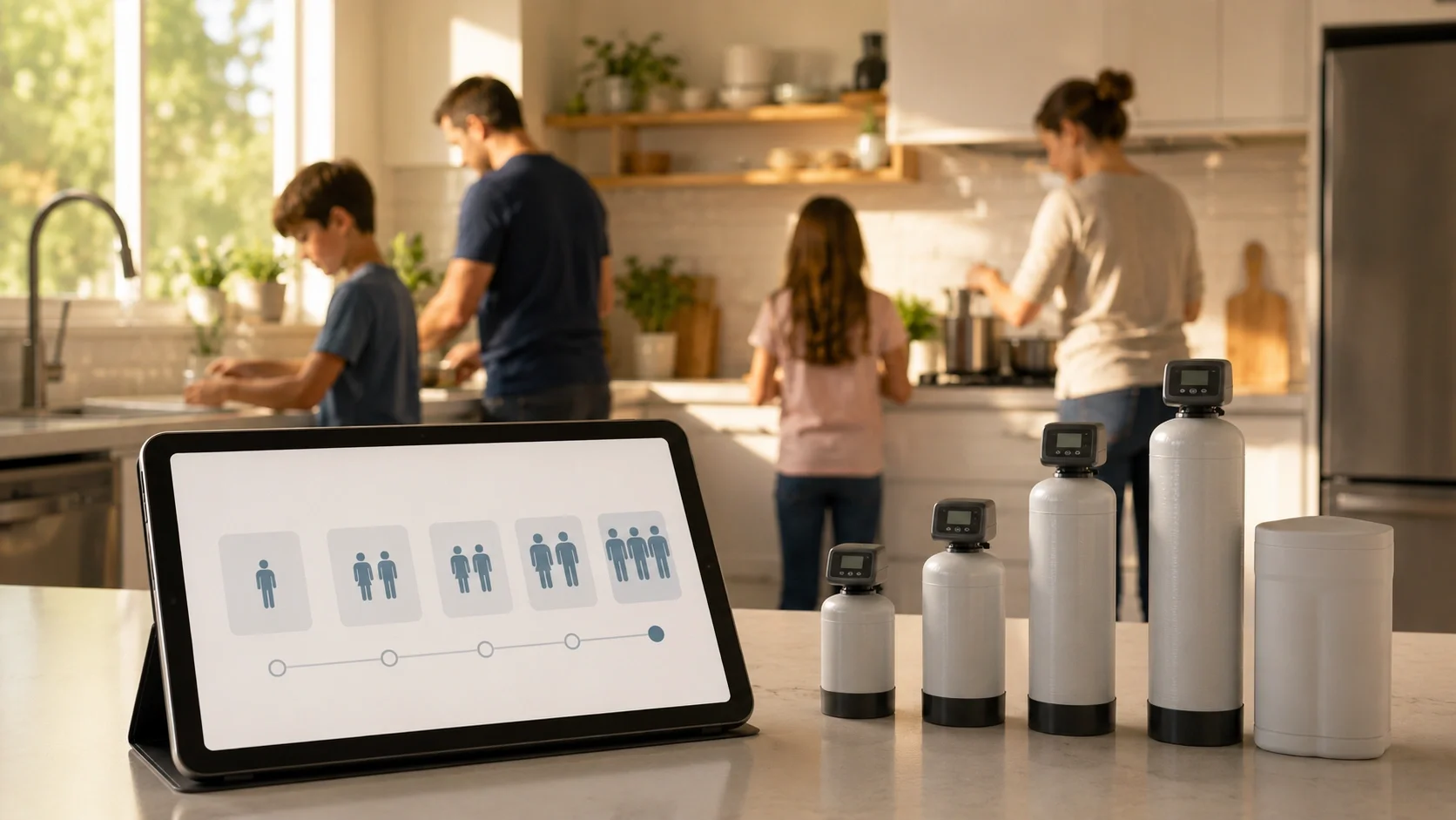 Water softener sizing by household size