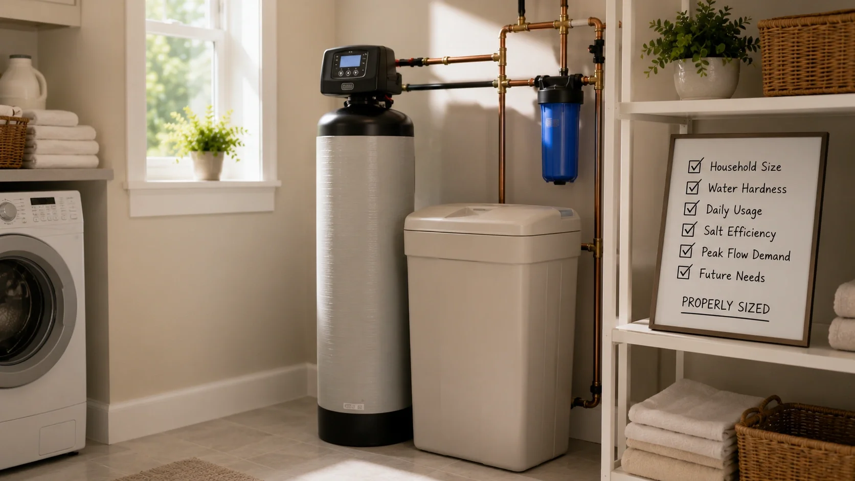 Summary of water softener sizing guide