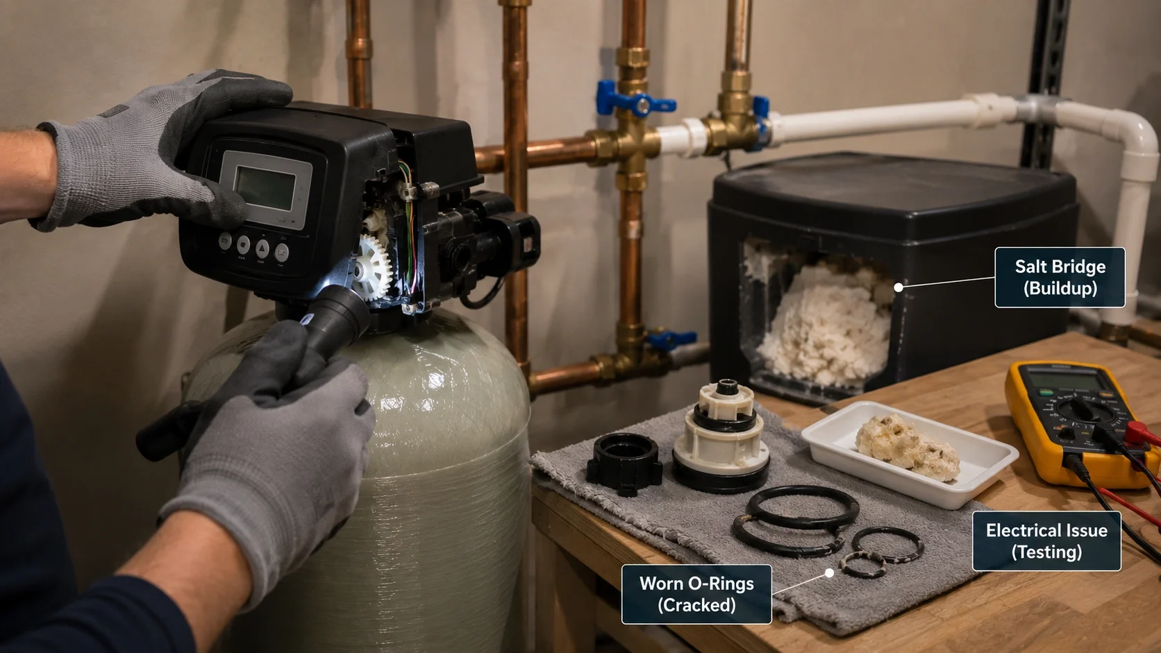 Water softener troubleshooting guide for parts