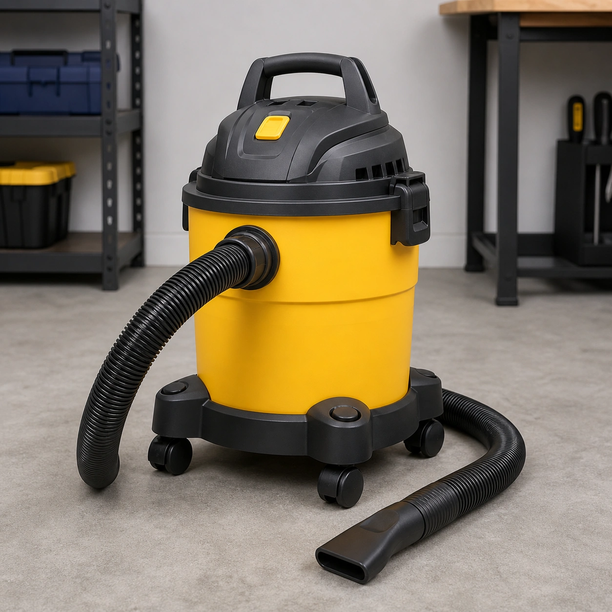 Wet dry vacuum for brine tank cleaning